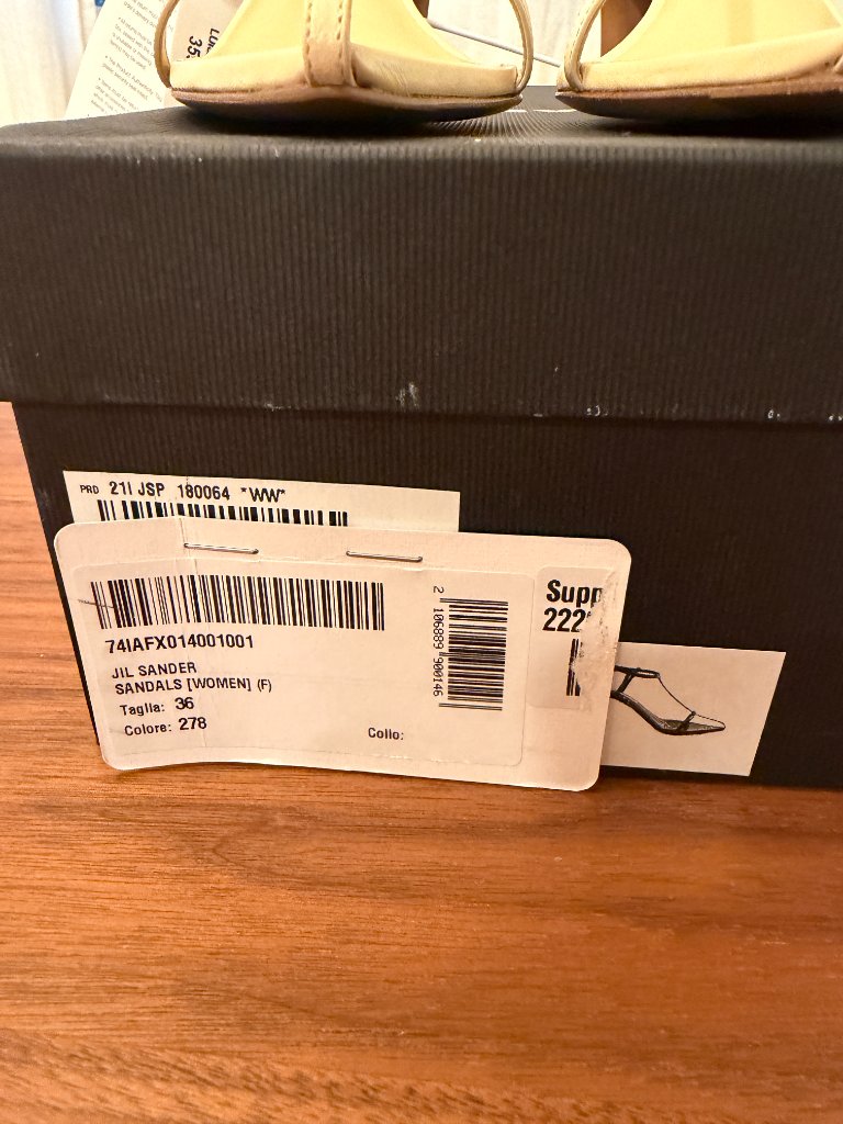 Nwt Jil Sander 65mm Tripon Leather T-Bar Sandals (36it, Cream) - New With Tags — image 8 of 8